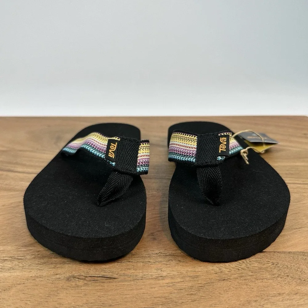 New NWT Little Kids Teva Mush II Multi Color Nylon Thong‎ Flip Flops Sandals 13C